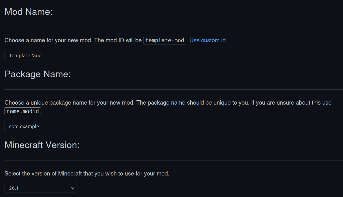 Preview of the generator